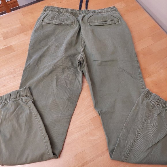 ARIZONA JEAN CO drawstring Elastic Cotton Cargo Joggers Olive men Size 29 - Picture 3 of 9